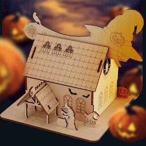Diy Color Magic House Wooden Model Creative Arts and Crafts Set Gift on Birthday